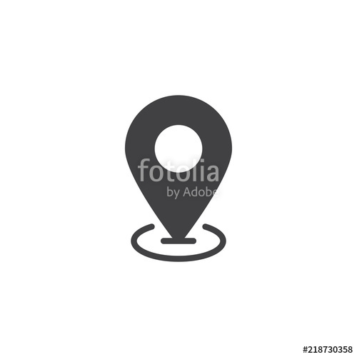500x500 Location Pin Vector Icon. Filled Flat Sign For Mobile Concept And