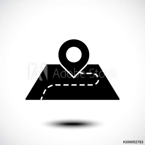 500x500 Location Vector Icon. Pin On The Map. Pictogram Isolated On White