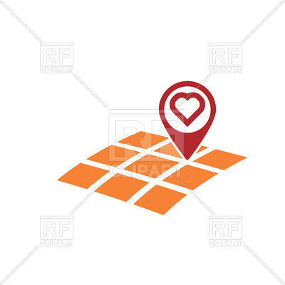 400x400 Map Gps Location With Heart Symbol Vector Image Vector Artwork