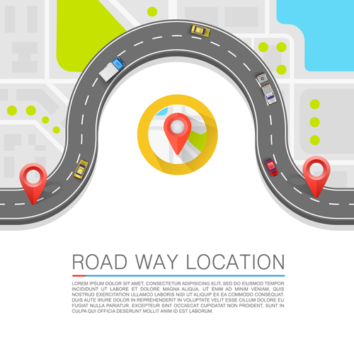 500x500 Road Way Location Navigation Template Vector 03 Free Download