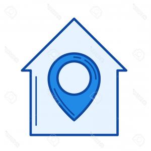 300x300 Home House Map Pointer Icon Marker Gps Location Vector Orangiausa