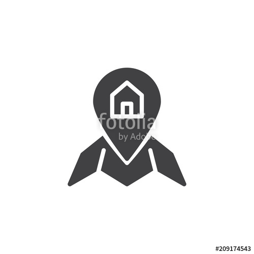 500x500 Home Location Vector Icon. Filled Flat Sign For Mobile Concept And