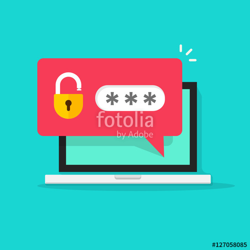 500x500 Laptop With Password Notification And Lock Icon Vector