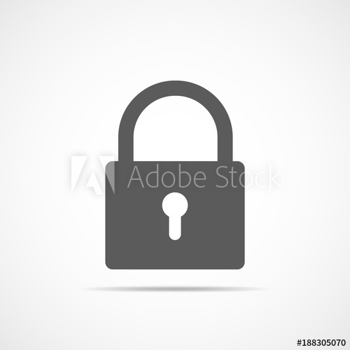 500x500 Padlock Icon. Vector Illustration.