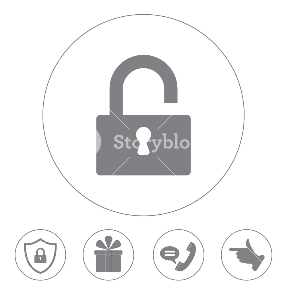 1000x1000 Open Lock Icon, Vector Illustration Royalty Free Stock Image