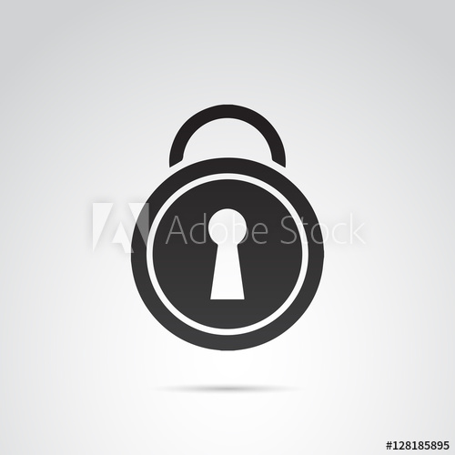 500x500 Door Lock Vector Icon.