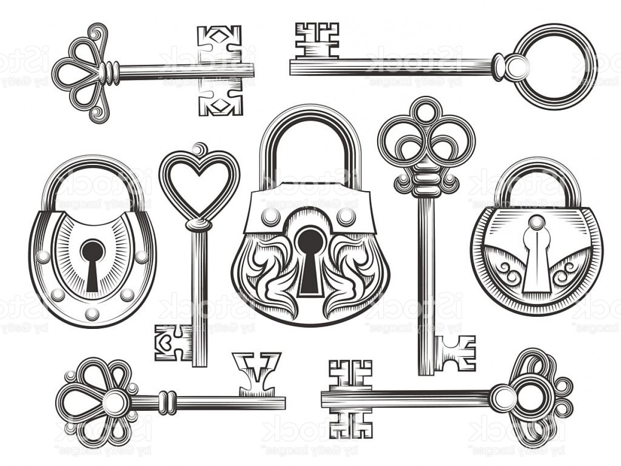 1228x921 Hand Drawn Vintage Key And Lock Vector Set Gm Arenawp