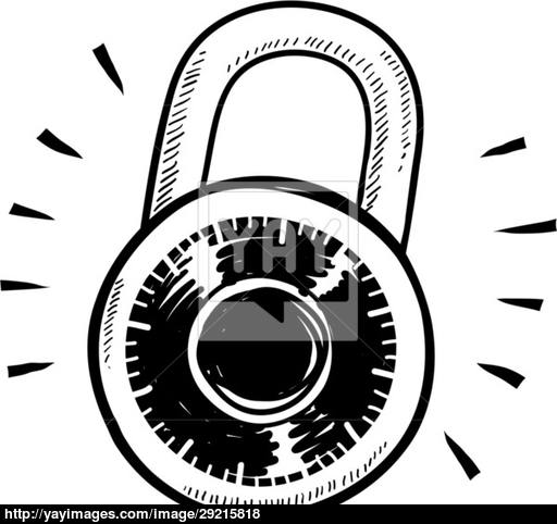 512x482 Combination Lock Vector Sketch Vector