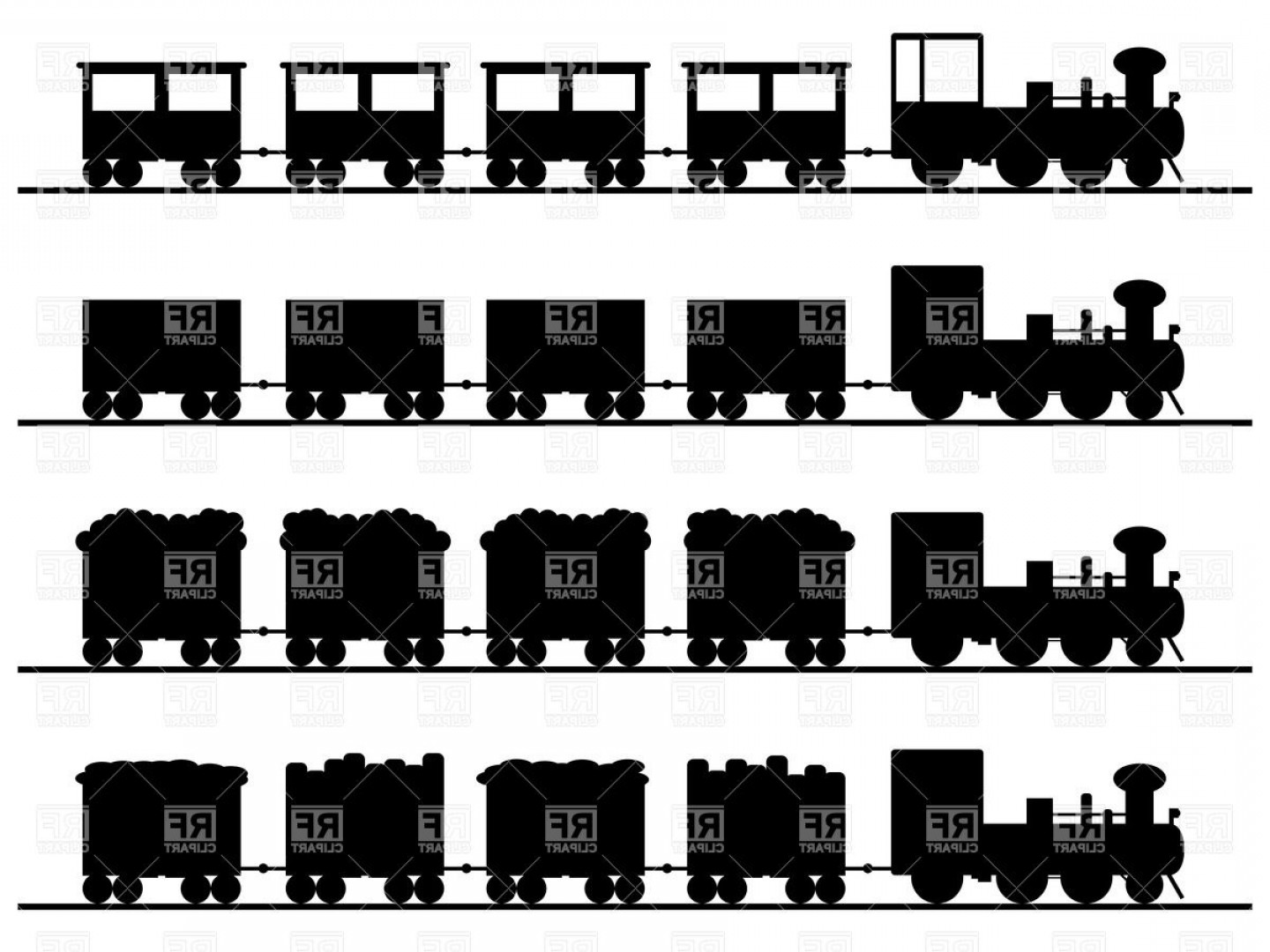1440x1080 Silhouette Of Old Steam Train Locomotive Vector Clipart Sohadacouri