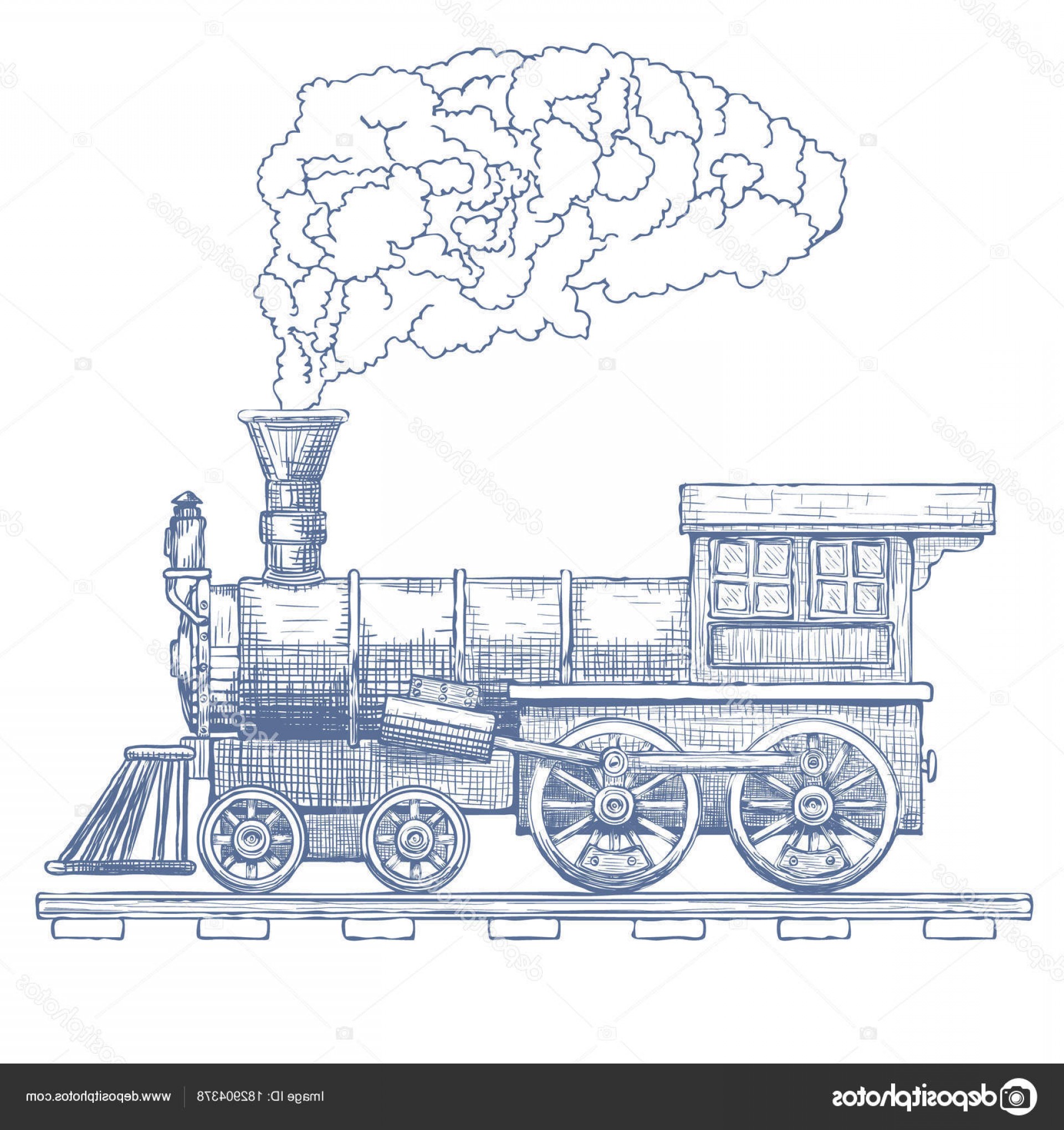 1920x2040 Stock Illustration Vintage Steam Locomotive Vector Logo Orangiausa