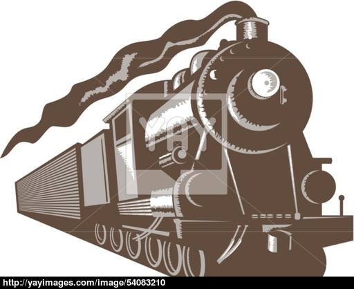 512x418 Vintage Steam Train Locomotive Vector