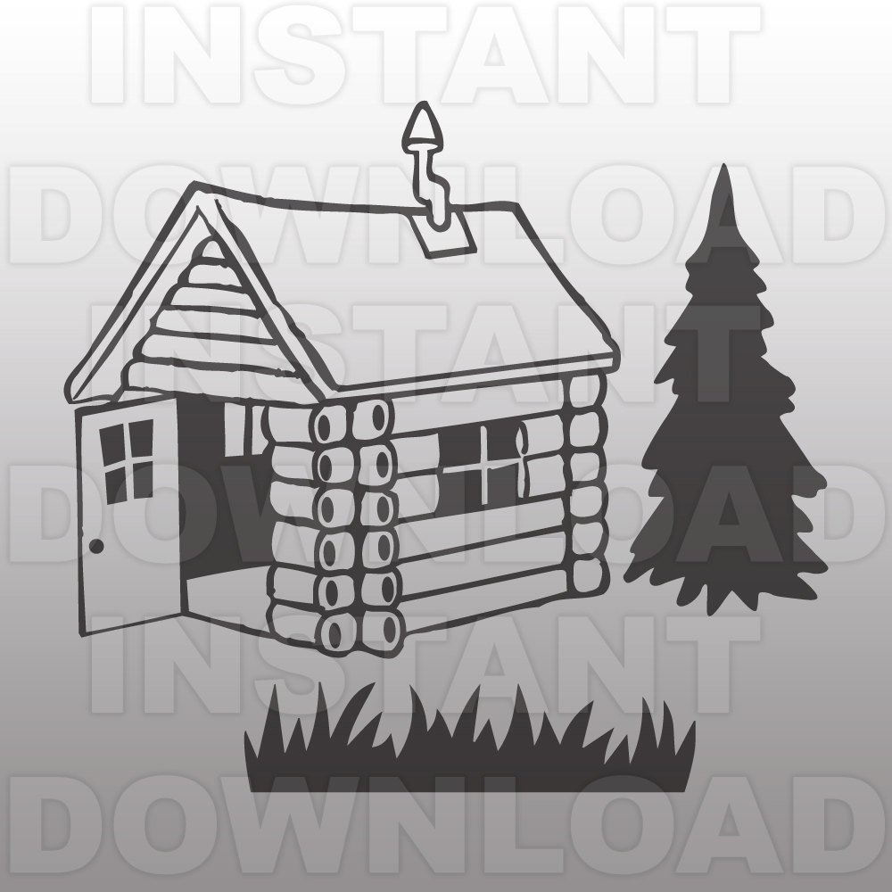 1000x1000 Log Cabin Svg File Cutting Template Vector Clip Art For Etsy