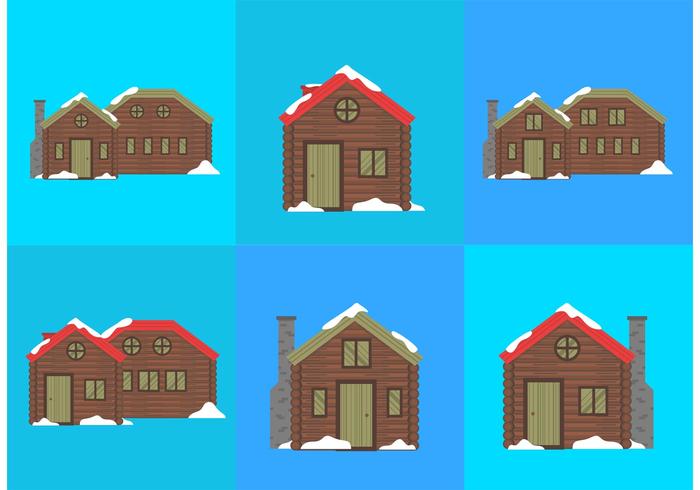 700x490 Log Cabin Snow Vectors