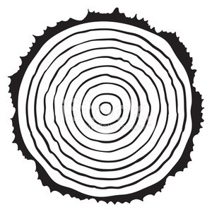 300x300 Vector Black And White Wooden Cut Of A Tree Log Stock Vectors