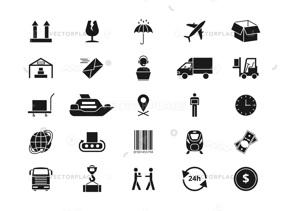 1000x736 Shipping Delivery Logistics Icons Retail Transportation Vector