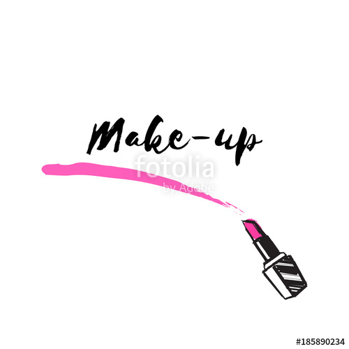 500x500 Makeup Artist Banner. Vector Template.business Concept. Lipstick