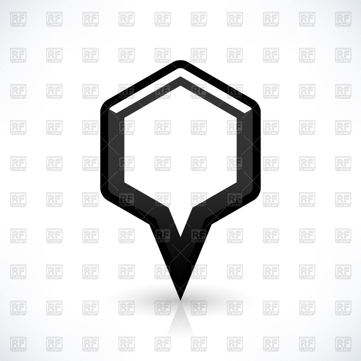 1200x1200 Hexagon Shaped Location Marker With Border Vector Image Vector
