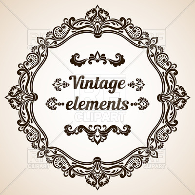 400x400 Round Vintage Frame With Ornate Border Vector Image Vector