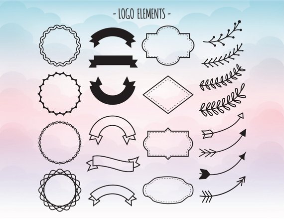 570x439 Logo Elements Svg Logo Creating Clipart Banner Vector File Etsy