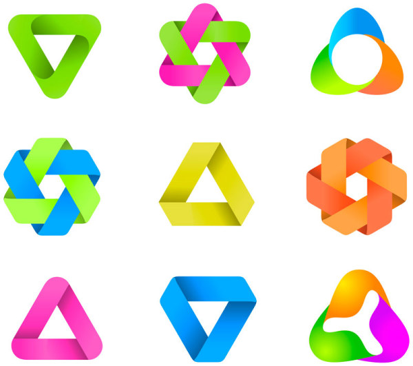 600x531 Set Of Colored Abstract Logo Design Elements Vector 05 Free Download