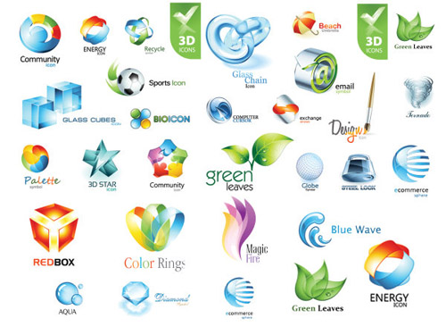 500x375 Beautiful 3d Stereo Logo Icon Vector Material