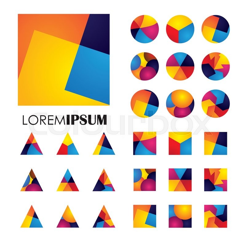 800x800 Colorful Abstract Unusual Shapes Vector Logo Icons Of Design