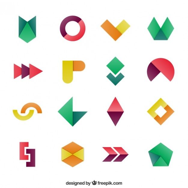 626x626 Geometric Shapes In Colorful Style Free Vector Free Vectors
