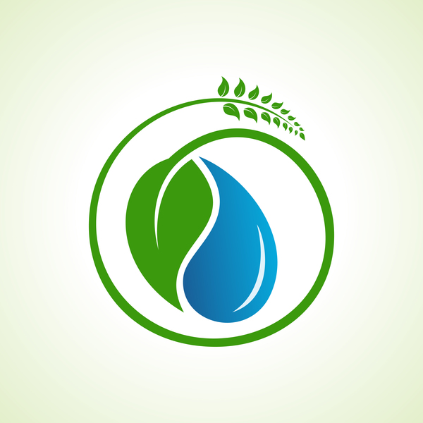600x600 Save Water With Eco Design Logo Vector 01 Free Download