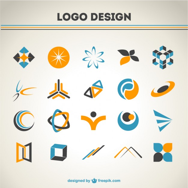 626x626 Orange And Blue Logos Set Vector Free Download