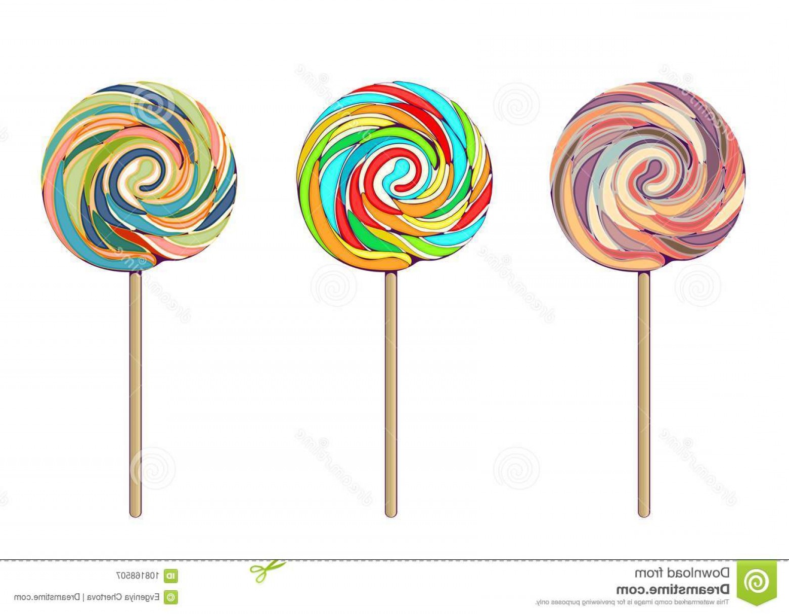 1560x1213 Set Multicolor Lollipop Stick Vector Drawing Painted Candy Cartoon