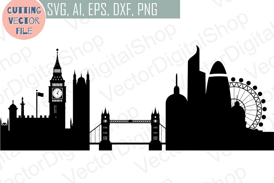 1158x772 London Skyline Vector, England City, Svg, Jpg, Png, Dwg, Cdr, Eps, Ai