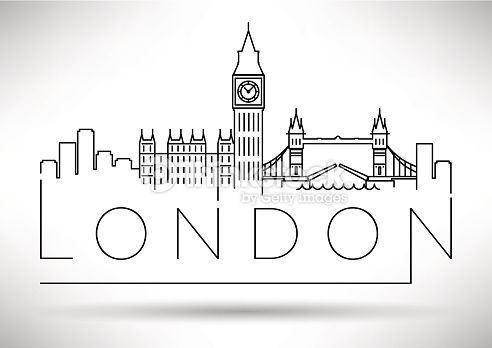 492x348 Vector Art London City Skyline Silhouette Typographic Design