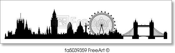 560x170 Free Art Print Of London Skyline
