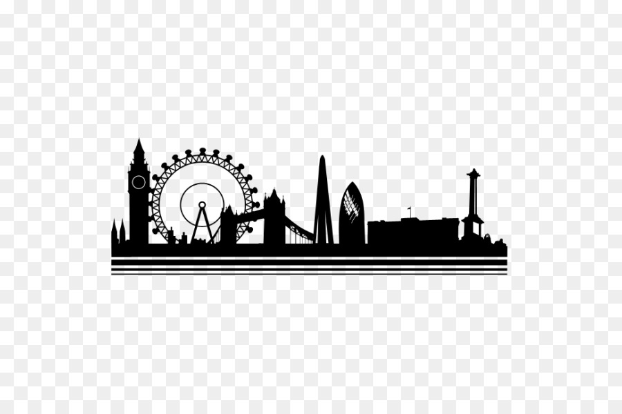 900x600 Wall Decal Skyline City Vinyl Group Sticker
