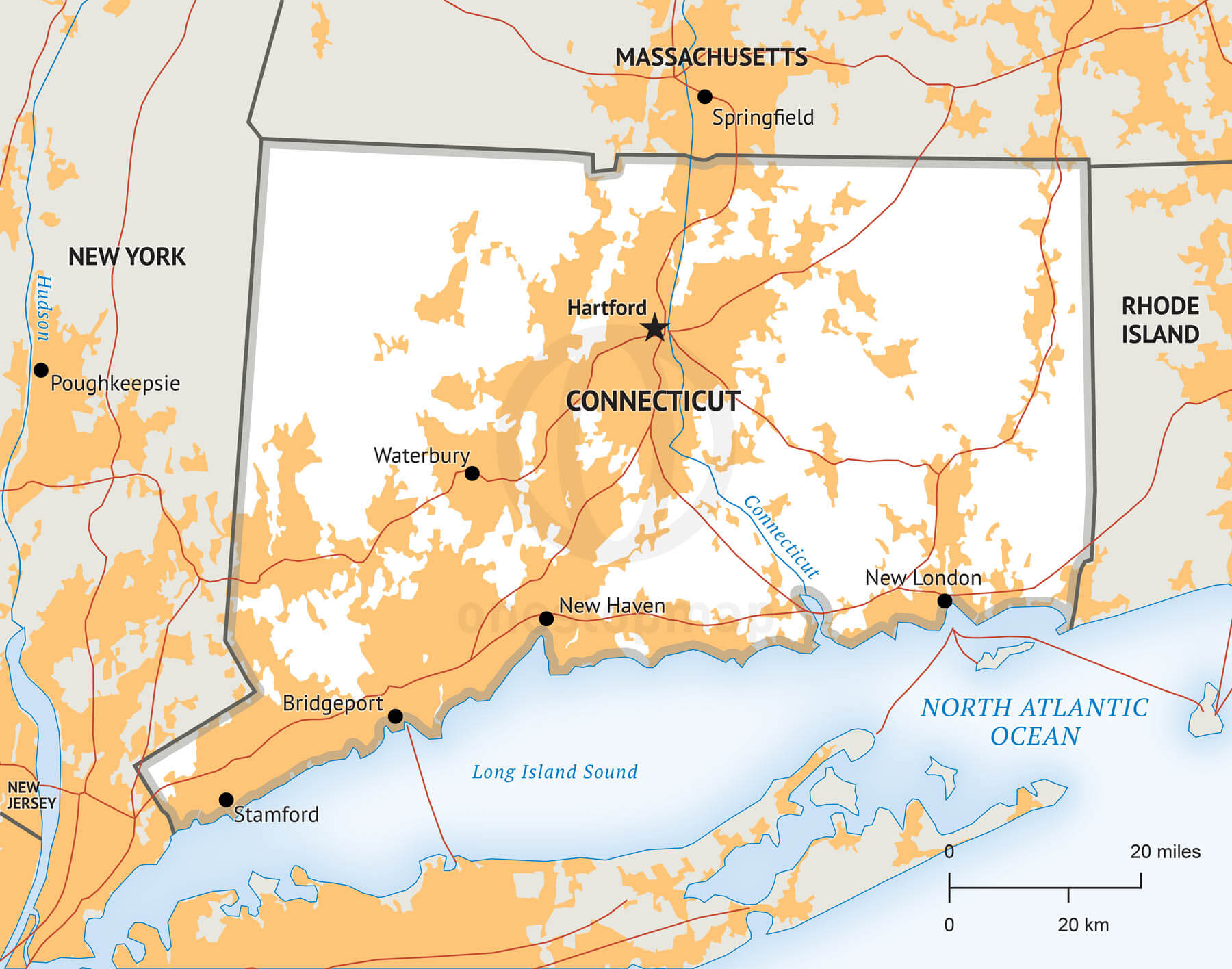 1800x1416 Stock Vector Map Of Connecticut One Stop Map