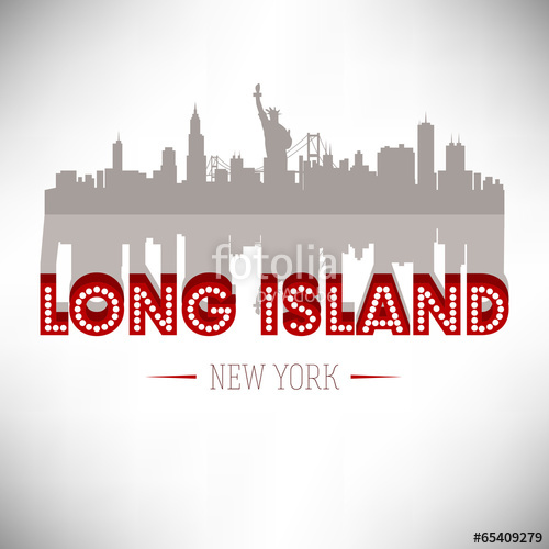500x500 Long Island Usa Skyline Silhouette Vector Design. Stock Image And