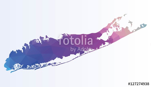 500x288 Polygonal Map Of Long Island Stock Image And Royalty Free Vector