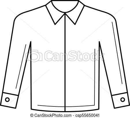 450x408 Long Sleeves Shirt Vector Line Icon. Long Sleeves Shirt Vector