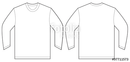 500x239 White Long Sleeve T Shirt Design Template Stock Image And Royalty