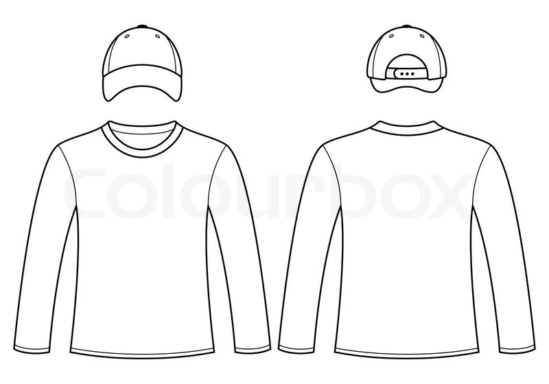 800x560 Long Sleeved T Shirt And Cap Template Stock Vector Colourbox