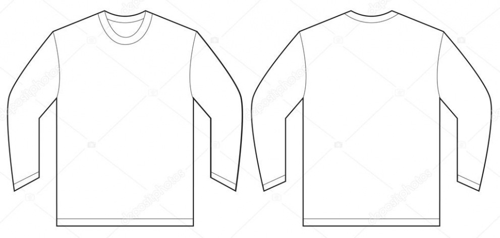 991x473 Download Free White Long Sleeve T Shirt Design Template Stock