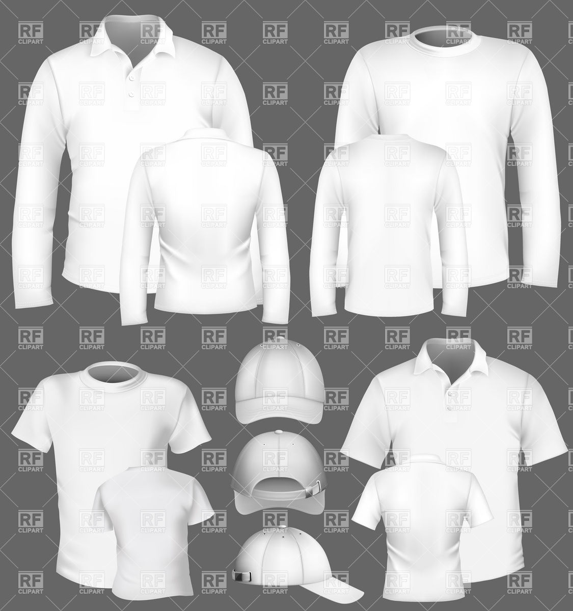 1125x1200 Short And Long Sleeved T Shirt And Cap Vector Image Vector