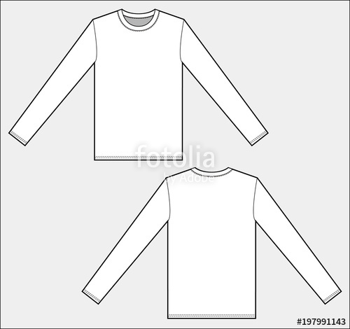 500x470 Long Sleeve T Shirt Set Vector Illustration Flat Sketches Template