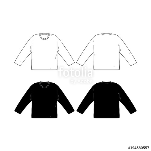 Long Sleeve T Shirt Vector Template at GetDrawings | Free download