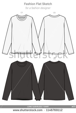 318x470 Long Sleeve T Shirts Fashion Flat Sketches Technical Drawings Teck