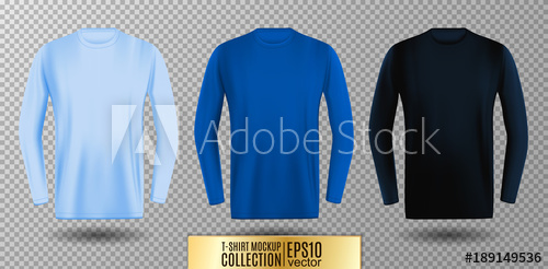500x246 Three Shades Of Light, Normal And Dark Blue Long Sleeve T Shirt
