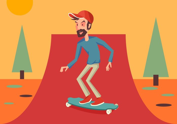 700x490 Free Longboard Vector 4