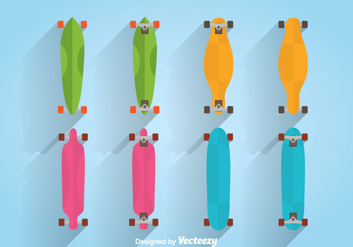 700x490 Colorful Longboard Vector Free Vectors Ui Download