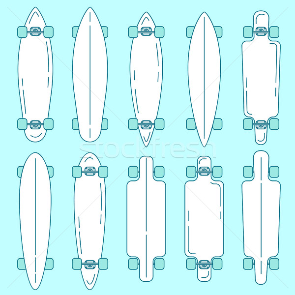 600x600 Set Of Longboard Vector Illustration Liliia Kavliuk (Kali