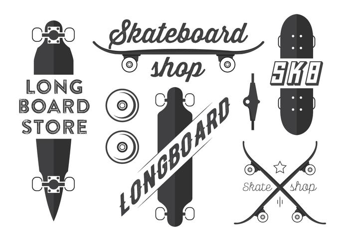 700x490 Skateboard And Longboard Vector Emblems
